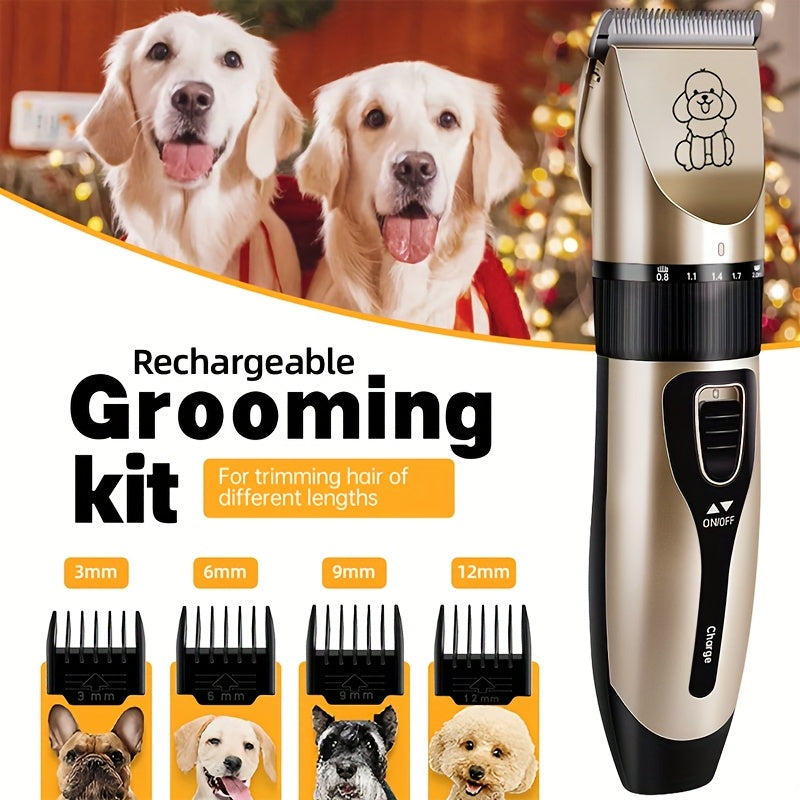 Professional USB- Electric Dog & Grooming Kit with Thick Ceramic Clippers, Brush & Measuring Tool - Low-Voltage Pet Hair Trimmer Suitable for &, for Dogs, Cats, Puppies, Kittens