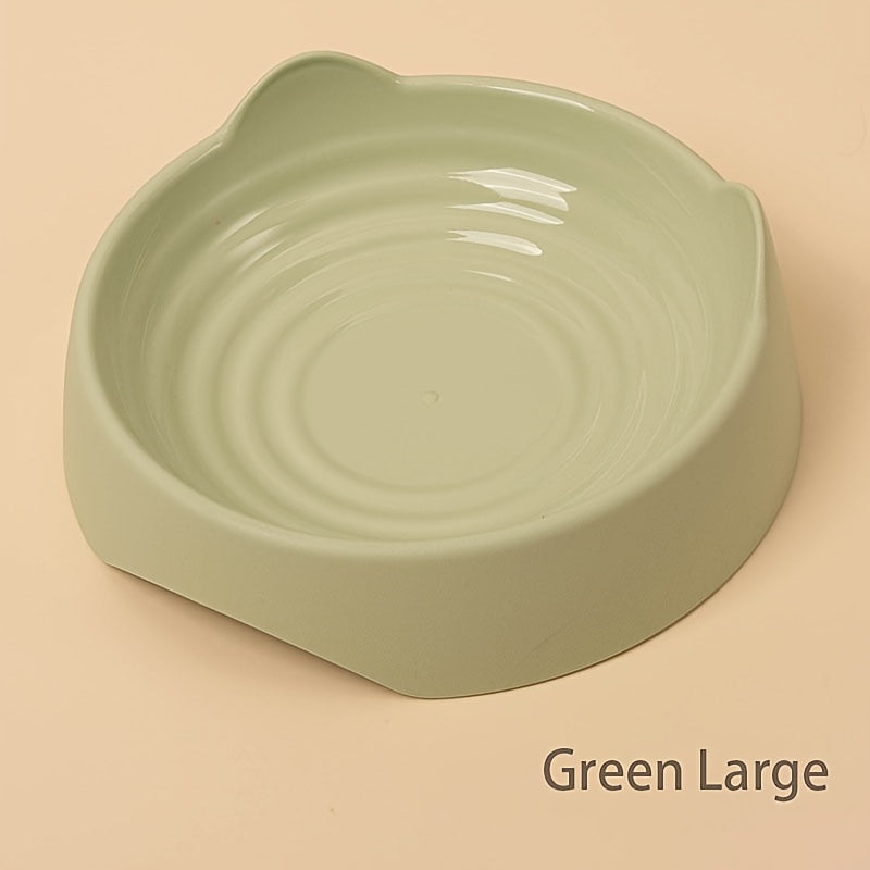 Whisker Delight Cat Bowl - Adorable Cat Ear Shaped, Durable Plastic Food and Water Bowl with Snack Basin - Essential Pet Feeding Supplies for Everyday Use