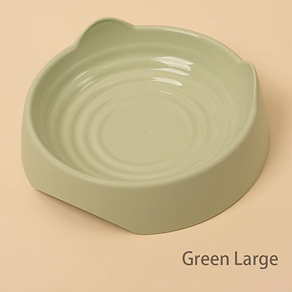 Whisker Delight Cat Bowl - Adorable Cat Ear Shaped, Durable Plastic Food and Water Bowl with Snack Basin - Essential Pet Feeding Supplies for Everyday Use