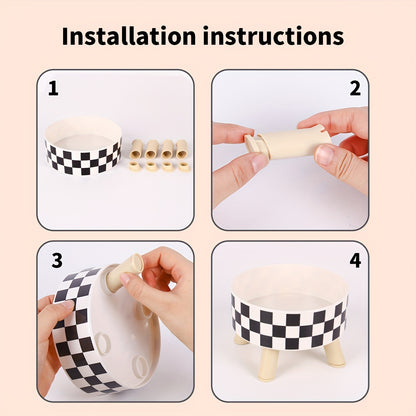 1pc Elevated Dog Feeder Bowl, Anti-choking Raised Dog Food And Water Bowl With Wooden Stand, Pet Feeding And Drinking Supplies For Small And Medium Sized Dogs Cats