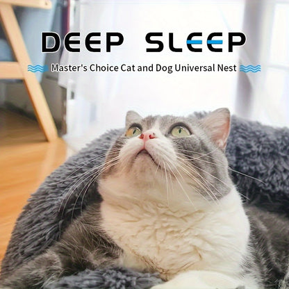 Cozy Circular Cat Bed & Small Dog Nest - Soft Warm Pet Mat with Cushioned, Durable Fiber for all-Season /Outdoor Use, Easy-Clean Bedding for Kittens and Puppies