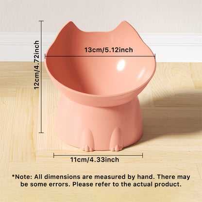 Raised Cat Bowls, Elevated Pet Feeder with Anti-Tilt Design for Food and Water, Neck Friendly, Durable Plastic, Suitable for Cats and Small Dogs
