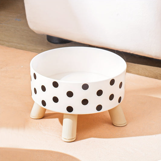 1pc Elevated Dog Feeder Bowl, Anti-choking Raised Dog Food And Water Bowl With Wooden Stand, Pet Feeding And Drinking Supplies For Small And Medium Sized Dogs Cats