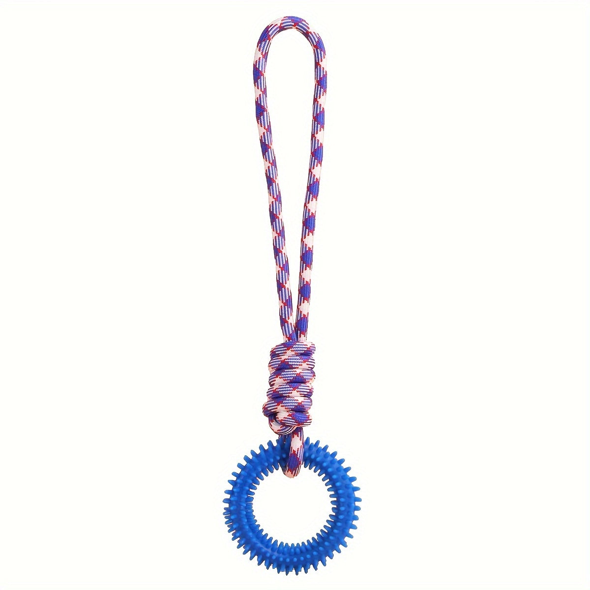 1pc Durable Thorn Circle Dog Rope Toy with Secure Handle - Interactive Teeth Cleaning & Grinding Chewing Toy for Aggressive Chewers - Enhances Pet Dental Health & Playtime Bonding