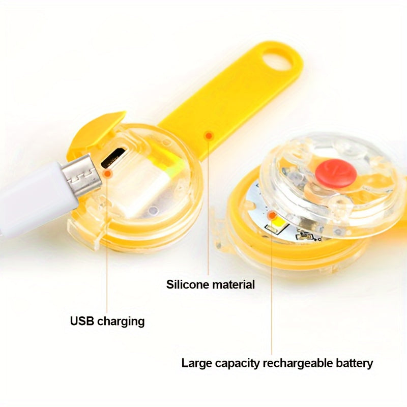 1pc Rechargeable Pet Collar Pendant | Puppy Leash Accessory, Silicone Dog Necklace with USB Charging, Polymer Lithium Battery