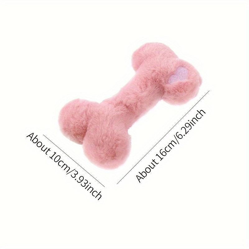 Interactive Plush Squeaky Dog Toy - Heart & Bone Shapes, Durable Chew for Medium Breeds, Pet Playtime Accessory