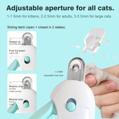 PetGroomPro Adjustable Aperture Nail Clippers for Cats and Dogs, Professional Grooming Tool, Plastic, No Battery Required, Ideal for Small to Large Pets